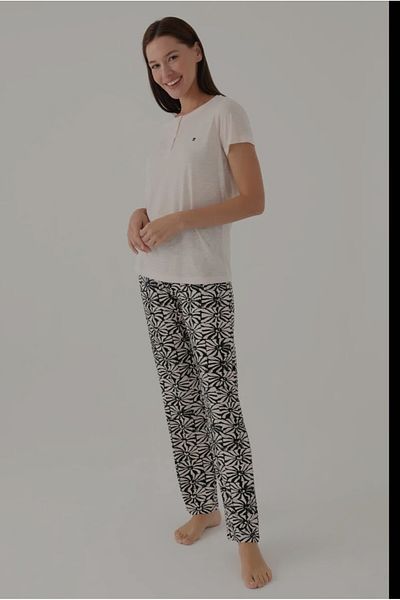KÜBRAHOME'S Pc8788-S Pajama Set Vanilla P. Cardin