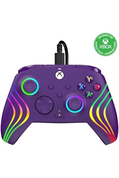Pdp وحدة تحكم سلكية لجهاز Xbox Afterglow Wave باللون الأرجواني