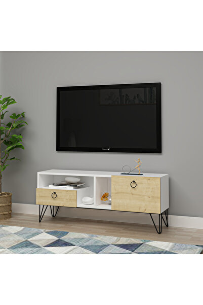 Ninnimo Lina Tv Ünitesi Tv Sehpası Safir Beyaz Mdf