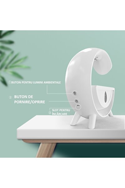 MILARIS Difuzor aromaterapie, Umidificator de aer antigravitational, Lampa de noapte RGB, Capacitate 350 ml