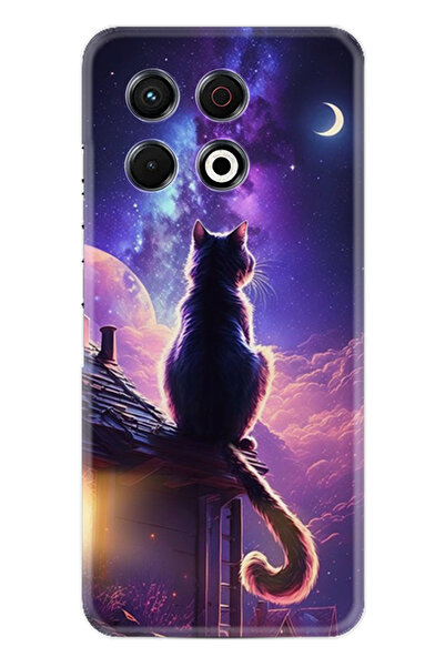 TECNO Spark 30 Pro Kılıf Boutique Baskılı Resimli Damdaki Kedi Pcode -091