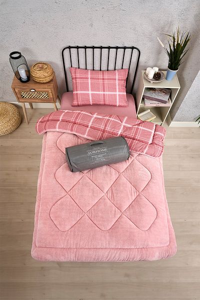Sudemhome Cuvertură de lux Welsoft Elite, cu două fețe, pentru o singură persoană, cuvertură moale din lână, husă de pernă, pudră de safir