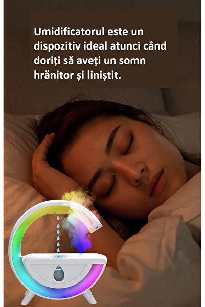 MILARIS Difuzor aromaterapie, Umidificator de aer antigravitational, Lampa de noapte RGB, Capacitate 350 ml