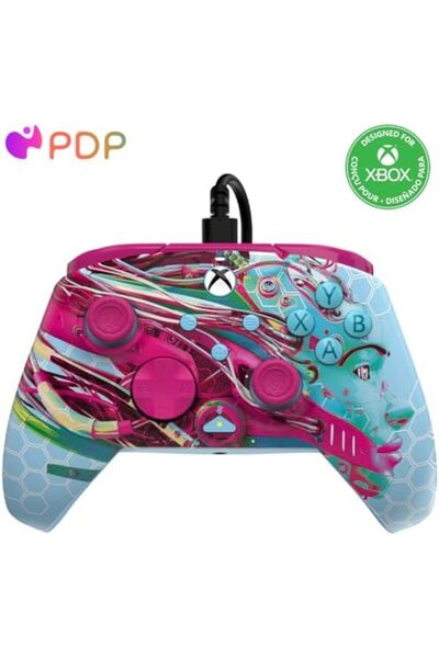 Pdp وحدة تحكم الألعاب السلكية المحسنة REMATCH GLOW المرخصة لأجهزة Xbox Series...