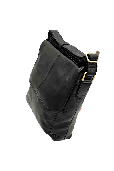 OEM Men's Genuine Leather Satchel Bag, Black, 27cmx24cmx6 cm