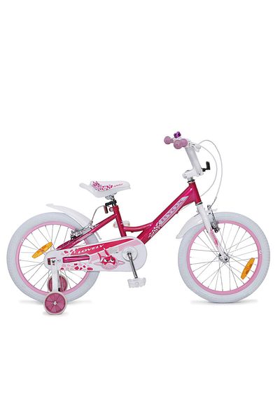 byox Bicicleta pentru fetite cu roti ajutatoare Lovely 18 inch, varsta 6-9 ani, inaltimea recomandat