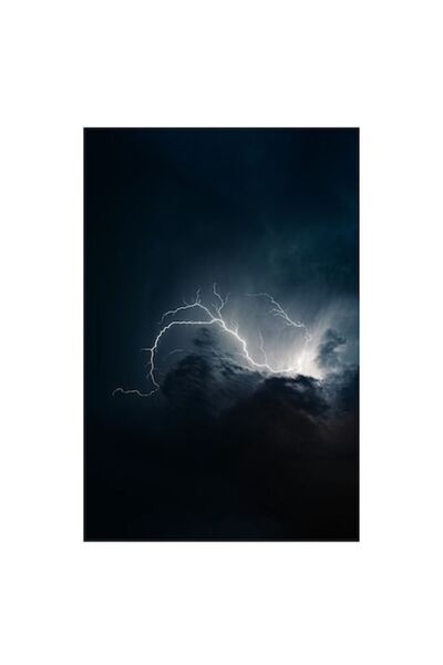 OEM Pictură pe pânză, „Fulger dansând printre nori întunecați”, 50 x 70 cm
