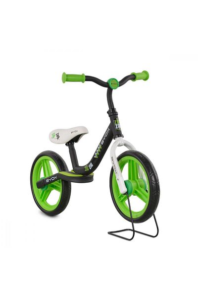 byox Bicicleta copii fara pedale Zig-Zag Green 12 inch, roti din cauciuc EVA, scaun ajustabil pe ina