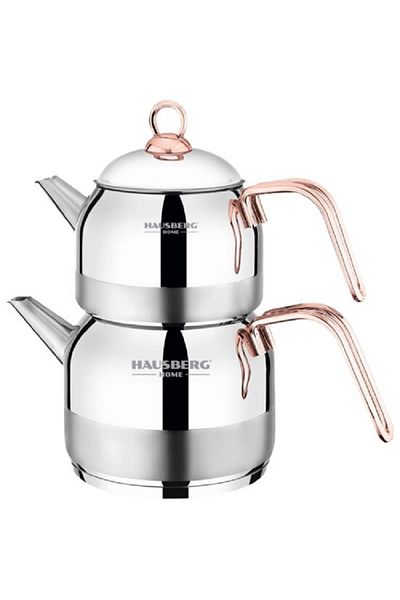 Hausberg Turkish kettle HB610, induction base, 1l/2l, stainless steel