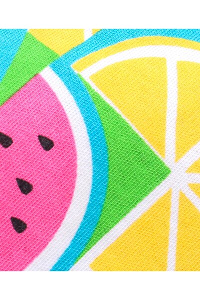 Babyhug 100% Cotton Knit Half Sleeves Romper with Fruit Print - Multicolour