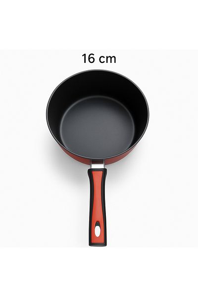 TSUMAB Non-Stick Saucepan with Ergonomic Red-Black Handle – 16cm