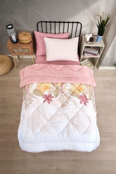 Sudemhome Single Welsoft Sleeping Set Double Sided Wellsoft Fluffy Fleece Quilt and 100X200 Elastic Sheet