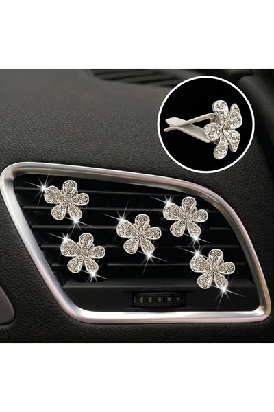 ELENKA مشبك داخلي للسيارة لتزيين مكيف الهواء، زينة فتحة التهوية، زهرة الأقحوا...