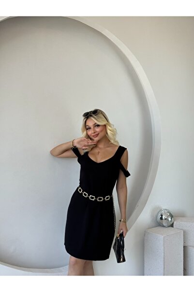 modamtn فستان نسائي من إيدوليكا بحمالات وتفاصيل على الكتفين مصنوع من المودال