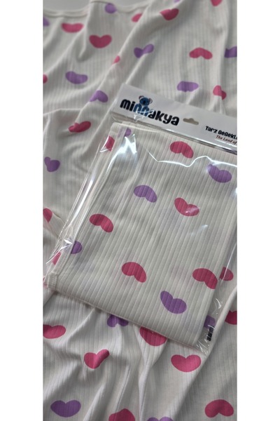 minnakya pamuklu tek katlı biyeli penye yenidoğan bebek battaniyesi puset ört...