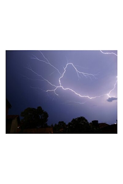 OEM Tablou Canvas, 'Dansul electric al cerului nocturn', Fulger, Cer, Noapte, Natura