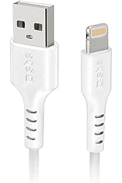 SBS USB 2.0 to Apple Lightning C-89 Data Cable, 1 Meter, White