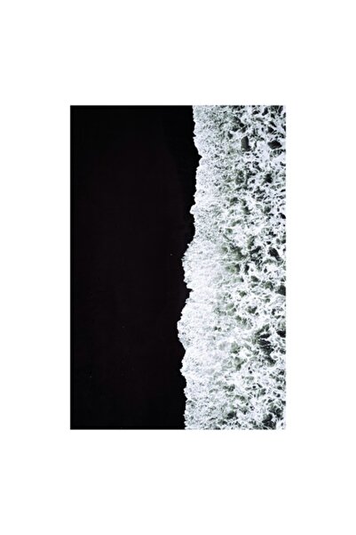 OEM Pictură pe pânză, „Spuma mării întâlnește nisipul negru”, Valuri, Plajă, ...