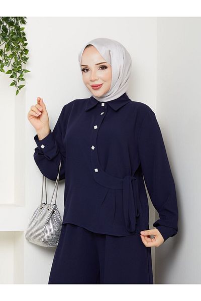 CLB COLLECTION Women's Wide Leg Pants Suit