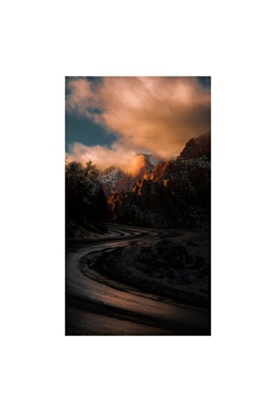 OEM Pictură pe pânză „Drumul șerpuitor spre Munții Iluminați”, 50 x 90 cm