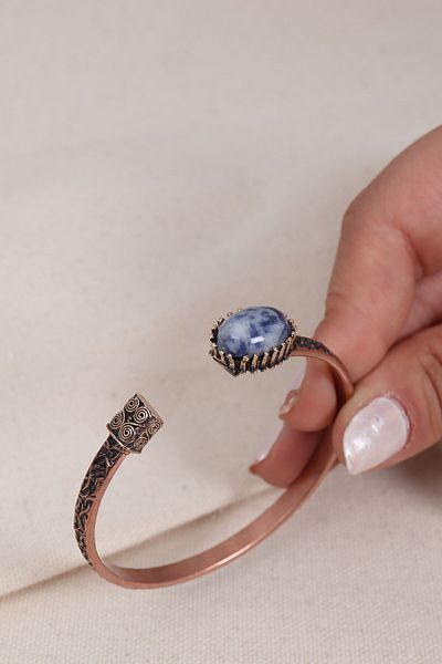 Süspüs Accessories Pure Copper Authentic Bracelet with Sodalite Stone (Natural Stone)