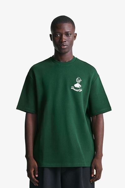 Bershka Short sleeve plush T-shirt with print