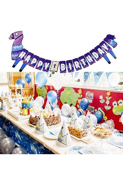 Smileh birthday party set, latex/paper, multicolor, 25 pieces