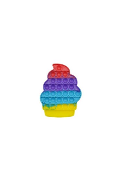 Royal Silicone Anti-Stress Toy, Pop it Now and Flip It, Cupcake, Multicolor