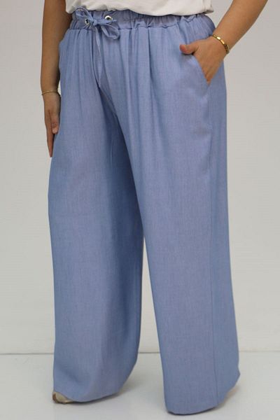 Eslina 59006 Large Size Loose Xons Trousers - Blue