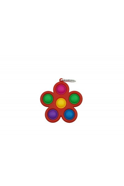 Royal Jucărie Push Pop Bubble Fidget, Breloc anti-stres, Floare, Multicolor/Roșu
