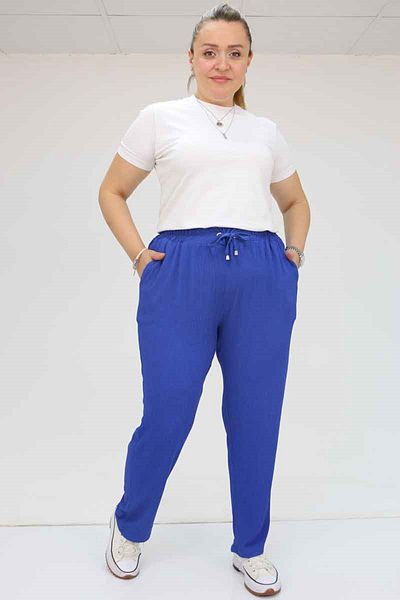 Eslina 39011 Large Size Elastic Tight Leg Pants - Saks