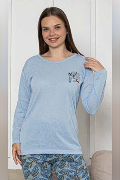 Farya Home Ecodream Long Sleeve Patterned Economic Women's Pajama Set