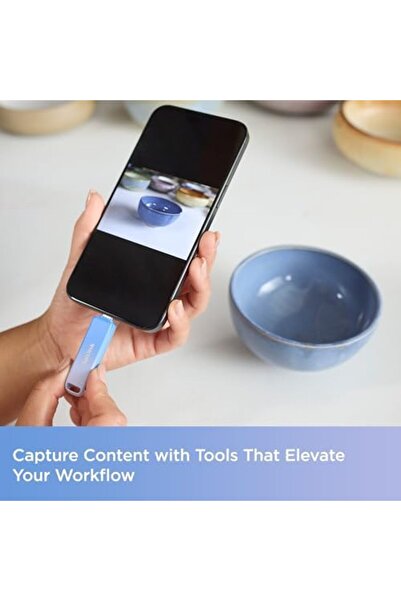 SanDisk يتضمن محرك الهاتف Creator Phone Drive سعة 128 جيجابايت موصلات USB-Type C™ وLightning