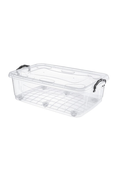Waldern Home Wheeled Storage Container - Large Size Storage Box 40 Liters Transparent