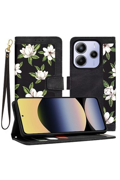 Royal Protective Case for Xiaomi Noble Redmi Note 14 5G, Safe E48, -Leather, Flowers of the Dawn