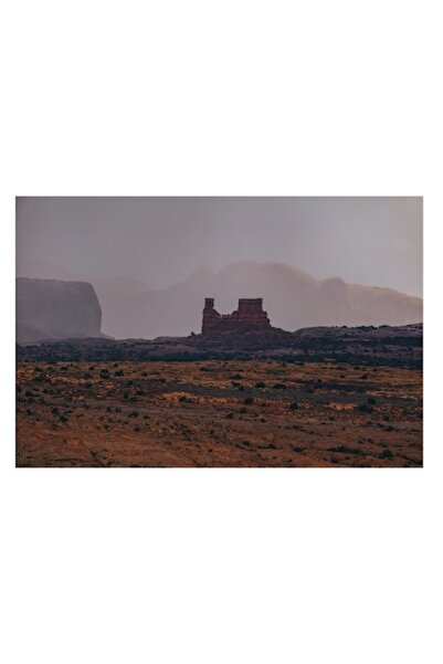 OEM Tablou Canvas, "Varfuri semete sub cer innourat", Mister, Peisaj, Munte, Apus, Piatra, Natura, Tacer