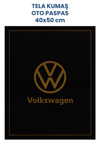Balkan Tela Kumaş Suya Dayanıklı 40x50cm Volkswagen 50Adet Oto Paspas Siyah A...