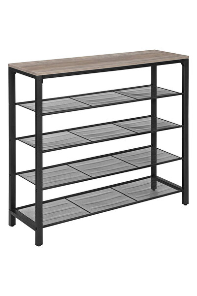VASAGLE Raft de pantofi metalic, cu 4 nivele plus polita superioara, 100x30x9...