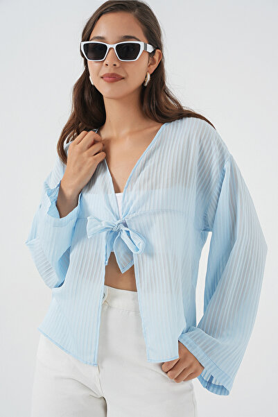 Bigdart Women's Front Lace Blouse 952 - Blue