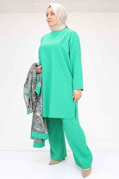 Eslina 57301 Large Size Different Fabric Combination Triple Set - Beneton