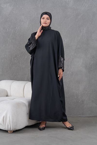 Fzd filizzade Sleeves Sequin Detailed Ferace Abaya