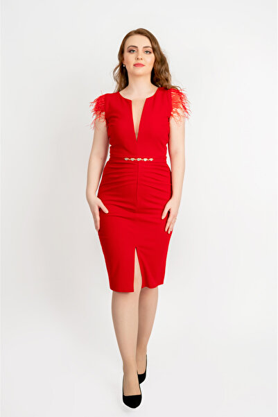 OEM Elegant Evea Occasion Dress, Red - Fofy - S(36)