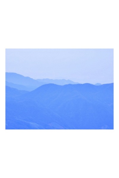 OEM Pictură pe pânză, „Peisaj albastru al munților pașnici”, 39 x 26cm