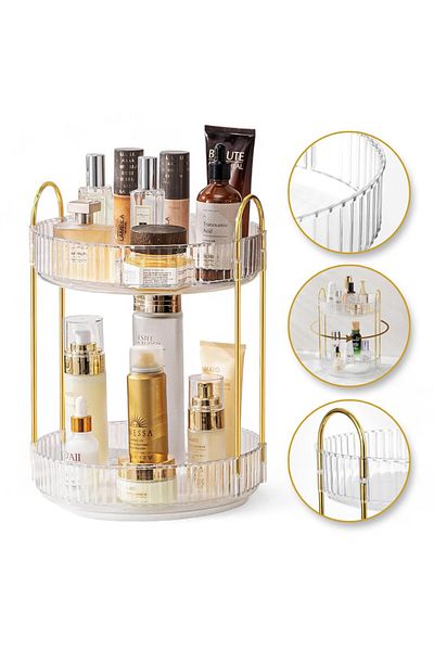 OEM Organizator rotativ pentru cosmetice cu două niveluri