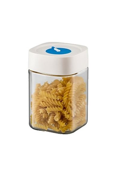 Royal High-Quality Glass Jar with Airtight Lid, 1000 mL, White
