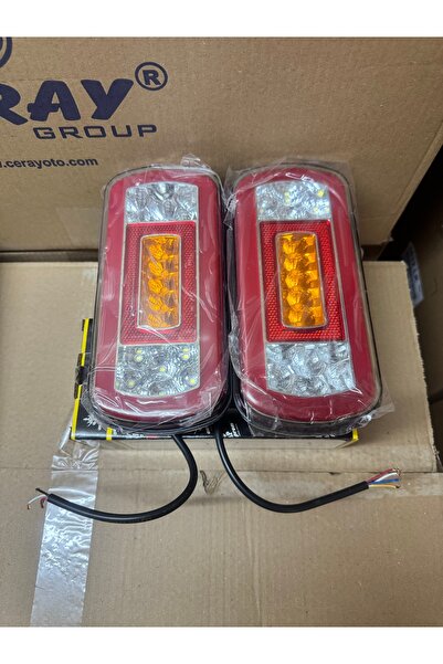 GUMUSONLINE 2 Adet Çeray 201706 24Volt Neon Ledli Dikdörtgen Stop Lambası 4 Fonk