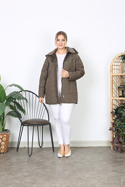 TUTveAL Collection Water Repellent Coat, Quilted, Plus Size, Hooded, with Soft Fur Inside, Winter Coat