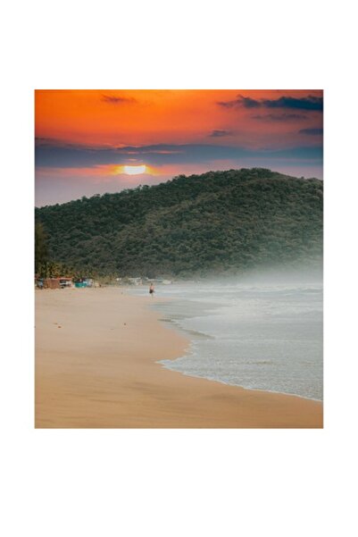 OEM Tablou Canvas, 'Plaja pustie la apus de soare', 26 x 39cm