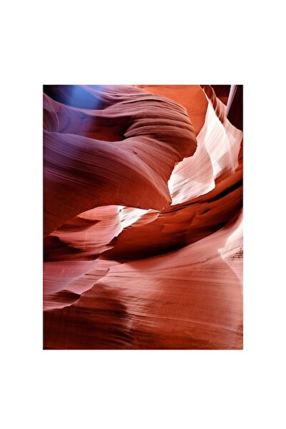 OEM Tablou Canvas, 'Rochia de piatra a canionului rosu', Rosu, Nisip, Lumina, Curbe, Texturi, Umbre, Roc