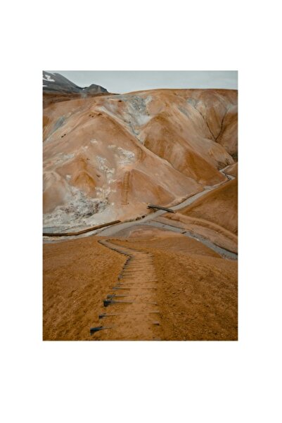 OEM Tablou Canvas, 'Scara catre peisajul martian', Peisaj, Trepte, Munti, Pam...